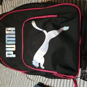 Puma backpack on wheels pink and black
